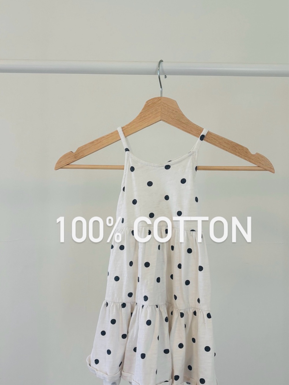 Old Navy, White & Black Polka Dot Sundress | 100% Cotton | 18-24M